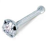 آویز بینی طلا سفید با نگین الماس مدل: ngf1032