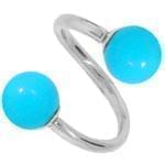 آویز ابرو طلا سفید با نگین فیروزه مدل:egf1009