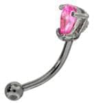 آویز ابرو طلا سفید با نگین تورمالین مدل:egf1015