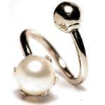 آویز ابرو طلا سفید با نگین مروارید مدل:egf1021