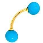 آویز ابرو طلا زرد با نگین فیروزه مدل:egf1022