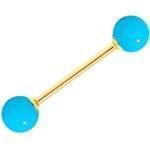 آویز ابرو طلا زرد با نگین فیروزه مدل:egf1026