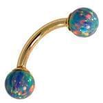 آویز ابرو طلا زرد با نگین اپال مدل:egf1029