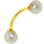 آویز ابرو طلا زرد با نگین مروارید مدل:egf1031