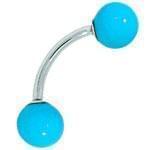 آویز ابرو طلا سفید با نگین فیروزه مدل:egf1034