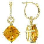 گوشواره طلا زرد با نگین سیترین مدل:edf1042