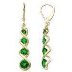 گوشواره طلا سفید با نگین زمرد مدل:edf1047