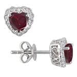 گوشواره طلا سفید با نگین یاقوت مدل:edf1049