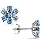 گوشواره طلا سفید با نگین توپاز مدل:edf1051