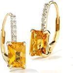 گوشواره طلا زرد با نگین سیترین مدل:edf1059