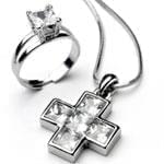 نیم ست طلا سفید با نگین الماس مدل:hsdf1051