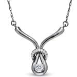 گردنبند طلا سفید با نگین الماس مدل:ndf1038