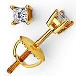 گوشواره طلا زرد با نگین الماس مدل:edf1082