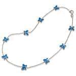 پابند طلا سفید با نگین یاقوت مدل: adf1045