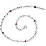 پابند طلا سفید با نگین یاقوت مدل: adf1053