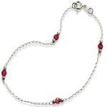 پابند طلا سفید با نگین یاقوت مدل: adf1055