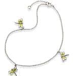 پابند طلا سفید با نگین زبرجد مدل: adf1058