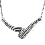 گردنبند طلا سفید با نگین الماس مدل:ndf1041