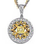 آویز طلا زرد و سفید با نگین الماس مدل:ndf1042