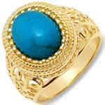 انگشتر طلا زرد با نگین فیروزه مدل:rsf1055  