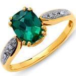 انگشتر طلا زرد با نگین زمرد و الماس تراش برلیان مدل:rsf1060  