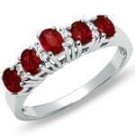 انگشتر طلا سفید با نگین یاقوت قرمز و الماس تراش برلیان مدل:rsf1063  