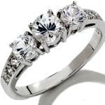 انگشتر طلا سفید با نگین الماس مدل:rsf1070  