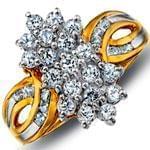 انگشتر طلا زرد با نگین الماس تراش برلیان مدل:rsf1074  