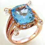 انگشتر طلا رنگی با نگین توپاز و الماس مدل : rsf1113   