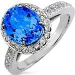 انگشتر توپاز و برلیان با طلای سفید مدل:rsf1114  