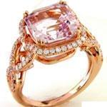 انگشتر تورمالین و برلیان با طلای رز گلد مدل:rsf1115  