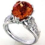 انگشتر طلا سفید با نگین سیترین و برلیان مدل:rsf1118  