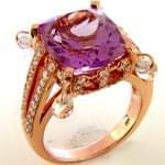 انگشتر جواهر با نگین آمتیس و برلیان مدل:rsf1119  