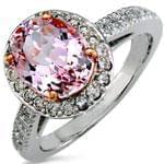 انگشتر طلا سفید با نگین تورمالین و برلیان مدل:rsf1020  