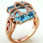 انگشتر طلا رنگی با نگین توپاز مدل:rsf1123  