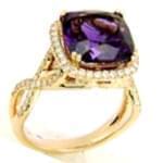 انگشتر طلا زرد با نگین آمتیس مدل:rtf1025  