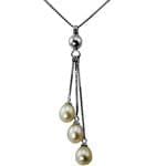 گردنبند طلا سفید با نگین مروارید مدل:ndf1113