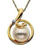 آویز طلا زرد با نگین مروارید مدل :pdf1021