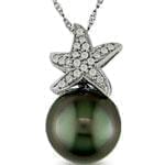 آویز طلا سفید با نگین مروارید مدل : pdf1024