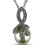 آویز طلا سفید با نگین مروارید مدل : pdf1029