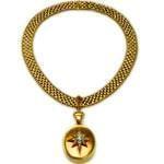 گردنبند طلا زرد با نگین الماس مدل: ndf1138