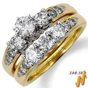 حلقه زنانه طلا زرد با نگین الماس : مدل RwDF1062