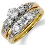 حلقه زنانه طلا زرد با نگین الماس : مدل RwDF1062