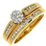 حلقه زنانه طلا زرد با نگین الماس مدل : RwDF1067 