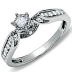  حلقه زنانه طلا سفید با نگین الماس مدل : RwDF1068 