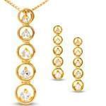 نیم ست طلا زرد با نگین توپاز مدل: hsdf1058 