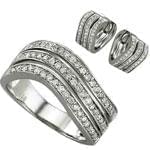 نیم ست طلا سفید با نگین الماس مدل: hsdf1059 