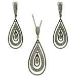 نیم ست طلا سفید با نگین الماس مدل: hsdf1062 