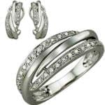 نیم ست طلا سفید با نگین الماس مدل: hsdf1066