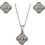 نیم ست طلا سفید با نگین الماس مدل: hsdf1068